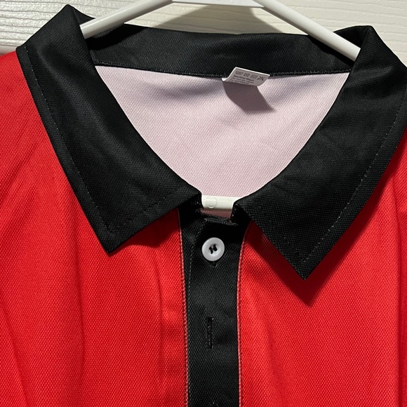 New Men's Polo in Vibrant Red and Black Stripes for Office Business Casual - Picture 3 of 6